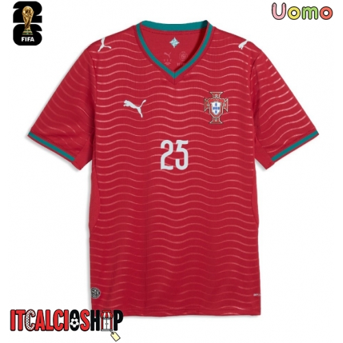 Portogallo Nuno Mendes #25 Prima Maglia Mondiali 2026 Manica Corta